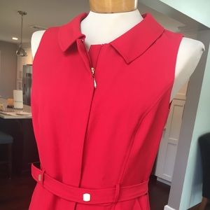 Ellen Tracy - Red Belted Career Work Dress - 10